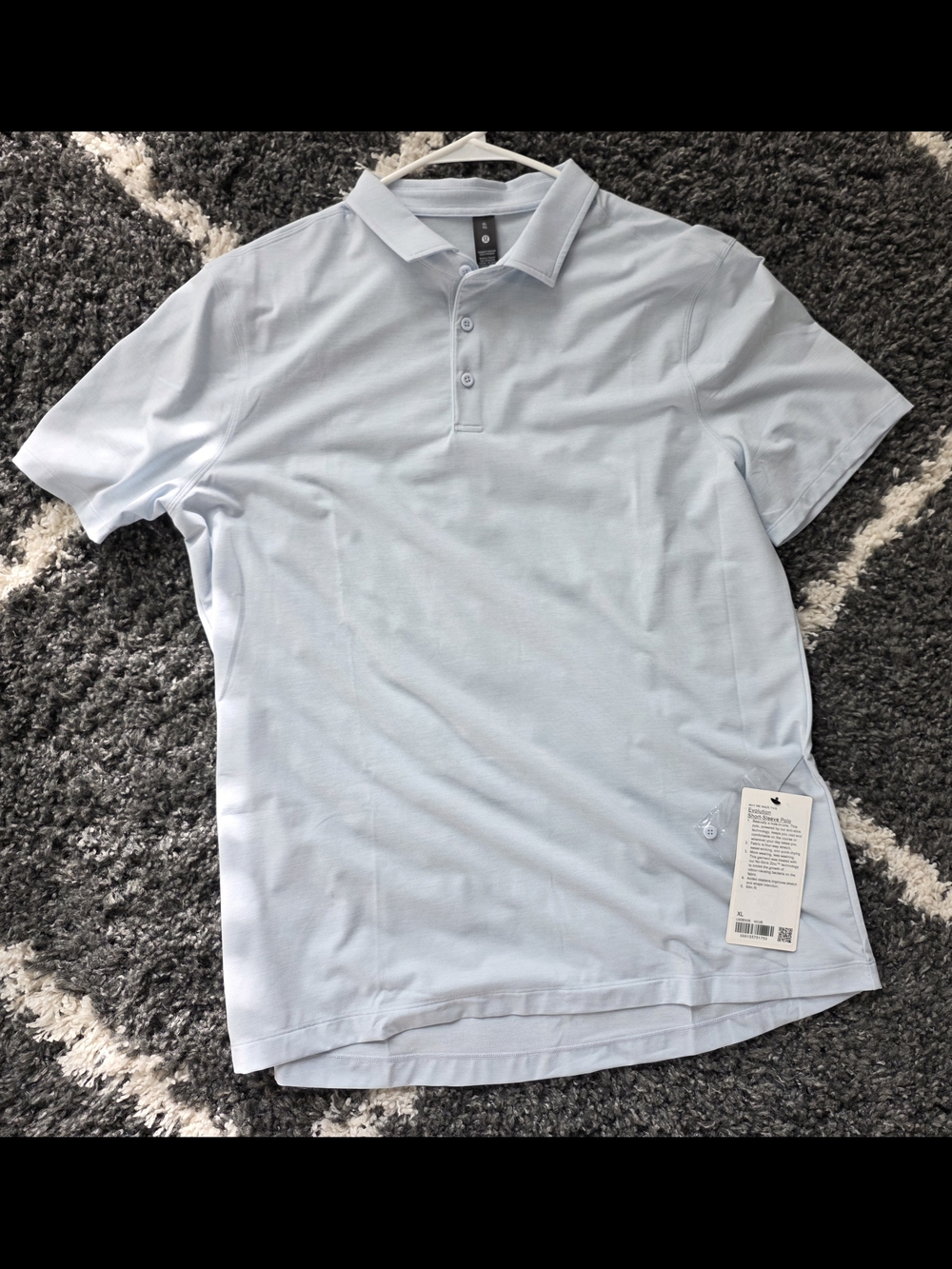 lululemon Men's Evolution Performance Light Blue Polo Size XL